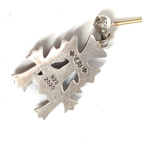 CHROME HEARTS 3 CH CROSS DROP Triple CH Cross Pierce SV925 / K14 Silver - Picture 6 of 7